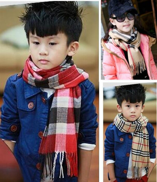 Autumn Winter Fashion New Designer Shawl Kids Children Plaid Square Scarf Brand Boys Girls Scarf Children Shawls Wrap