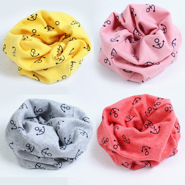 2015 new fashion cotton Anchor fruit color children's scarf ring for boys gift JIA291