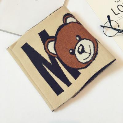 2020 Boys and Girls Luxury Scarf Children Designer Cartoon and Letter Print Scarf Kids Warm Keeping Scarfs Little Bear Print 2020 New