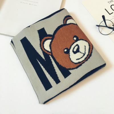 2020 Boys and Girls Luxury Scarf Children Designer Cartoon and Letter Print Scarf Kids Warm Keeping Scarfs Little Bear Print