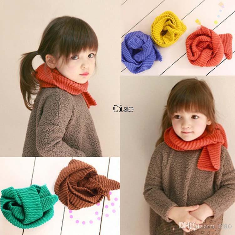 Kids Scarf Girls Scarves Child Neckerchief Autumn And Winter Scarf Knitted Scarves Fashion Warm Neckerchief Children's Scarves Baby Scarf