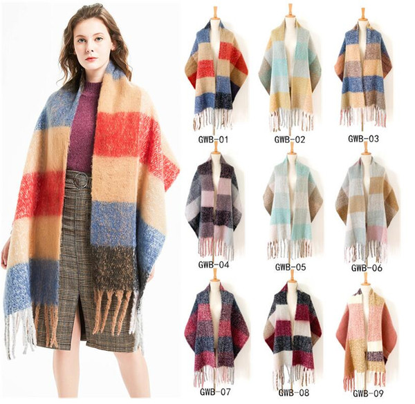 29 style Unisex Plaid Scarf Women Double-sided Coarse Tassel Check Scarves Oversized Classic Tartan Wrap Shawl Warm Winter Blanket