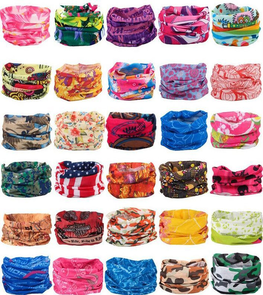 551 Design Bandanas Scarves Multifunctional Outdoor balaclava Cycling Masks Scarf Magic turban Sunscreen Hair band Riding Cap Multi Styles