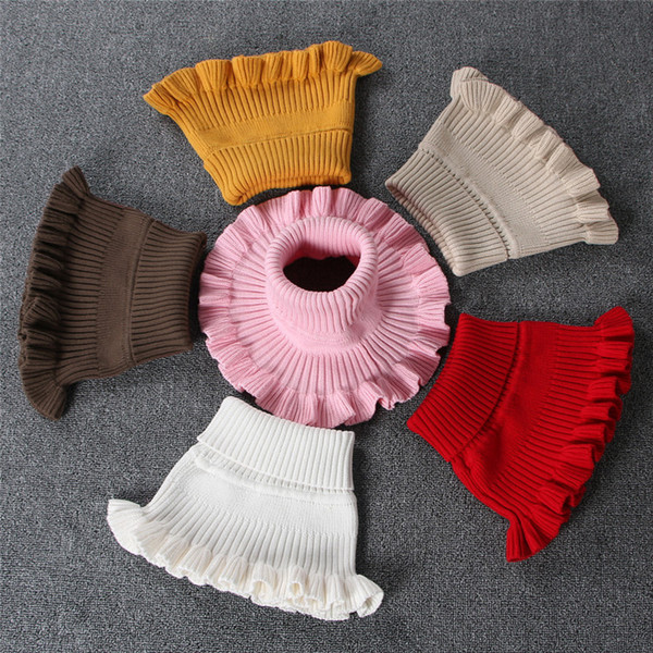 6colours winter soft knitted scarf all-match baby warm solid color boy and girl baby cotton Knitting scarves