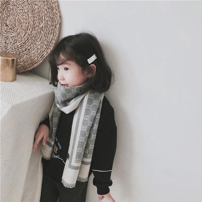 Children Designer Scarf Boys Girls Brand Plaid Print Cotton Blends Scarf Kids Warm Keeping Scarfs 2020 New Fashion Trend 4 Colors Wholesale