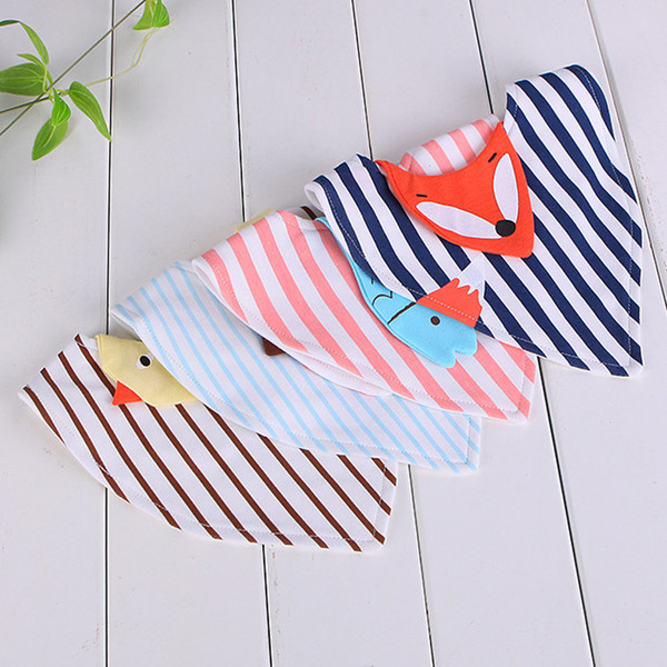 New baby infant triangle Bandana bibs Kids Polka Dot Wave bibs burp cloths Pure cotton double layer bibs bandana scarf