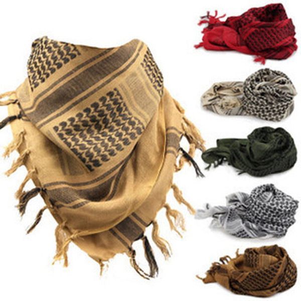 100*100cm Shemagh KeffIyeh Muslim Scarves Army Tactical Arab Scarf Shawl Hunting Paintball Head Scarf Face Mesh Desert Bandanas GGA3035-4