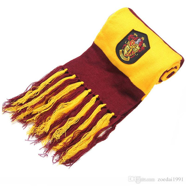 Hot Movie Harri Potter Scarf Gryffindor Slytherin/Hufflepuff/Ravenclaw Scarves Cosplay Costumes Halloween Fringed Scarf 190*20cm