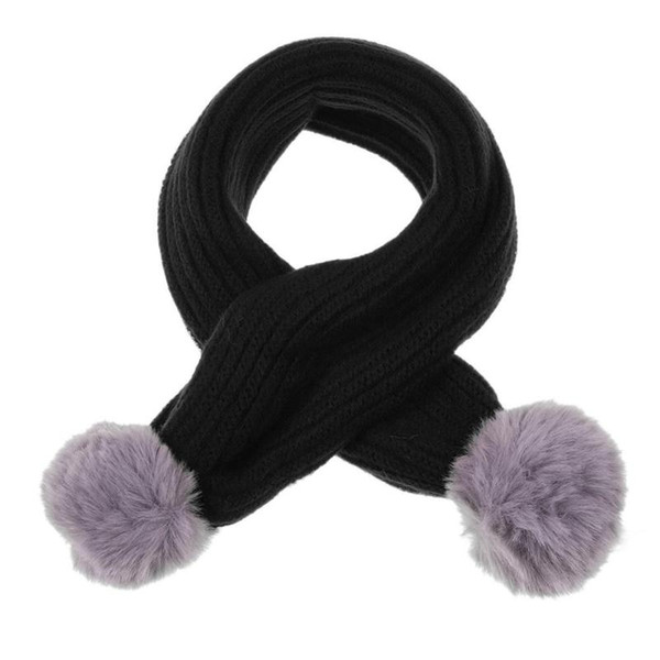 Fashion Brand Pompom Knitted Scarf New Cute Girls Children Kids Winter Warm Shawl Casual Winter Accessories Decoration Gift