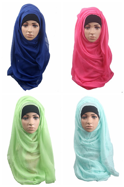 Wholesale girls Muslim towels 13 different pure color lady hijab veil scarf fashion scarves wraps DHL fast shipping