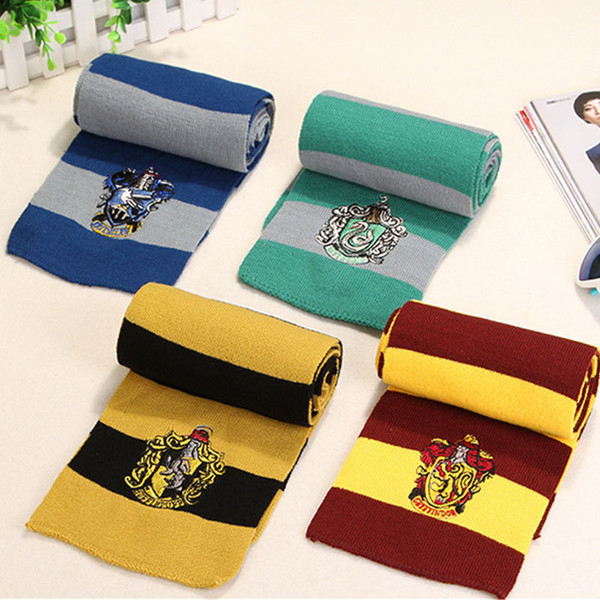 New Harry Potter Scarf Gryffindor School Unisex Knitted Striped Scarfs Gryffindor Scarves Harry Potter Hufflepuff Scarfs Cosplay