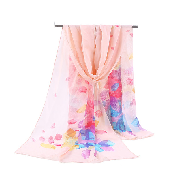 Fashion flowers Peacock Beach scarf chiffon georgette silk scarf women's spring and autumn beach scarf Wrap Swhal 160*50cm Free Shipping