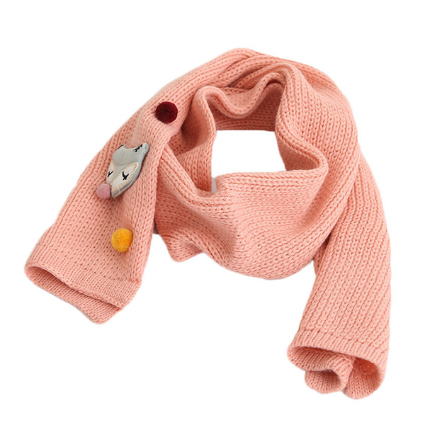 Children Scarf For Autumn Winter Boys Girls Fashion Warm Long Scarves Baby Cartoon Fox Knitted Scarf Comfortable Neck Warmers