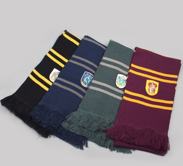 193cm Harri Potter Scarf Cosplay Costume Gryffindor Slytherin Ravenclaw Hufflepuff Cotton Scarf for Women/Men Decoration 70% fiber 30%wool