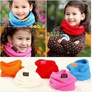 2014New Fallr and Winter Warm Scarf Children Baby Boy Girls Knitted O-Scarf ,kids candy warm neck bib scarf