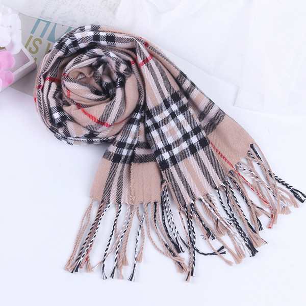 Autumn and winter models European and American classic England plaid imitation cashmere scarf fashion wild shawl children's bib