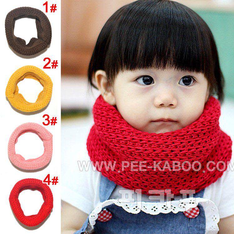 kids Scarf, boys girls candy solid color double-children scarf, baby collars (4 color), 10pcs/lot