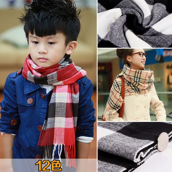 Kids Scarf Girls The new 2014 autumn/winter children scarf Z home private classic British grid imitation cashmere scarf wholesale