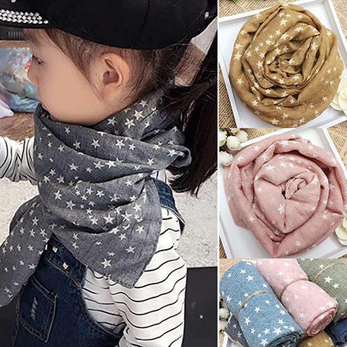 Wholesale- Hot Sale Girl's Kids Star Pentagram Warm Shawl Autumn Winter Gift s Stole Soft Scarf N83Y 7FYA