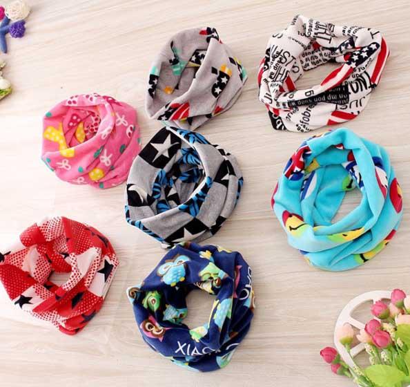 New Autumn Winter cute cartoon Baby scarf Children cotton collar Boys and girls Kids O ring child neck Scarves accessories