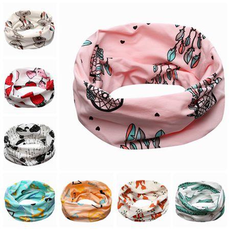 EMS free fashion kids scarf INS cotton scarves unisex girls boys animal geometric neckerchief mufflers baby accessories toddler neck warmer