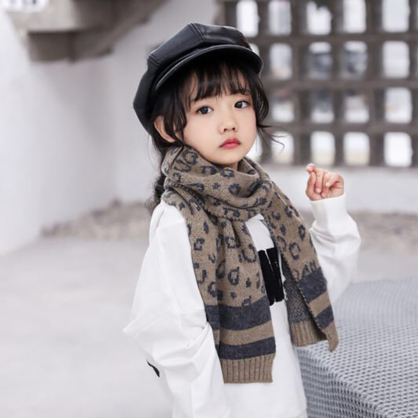 Fashion Autumn Winter Children Scarves leopard print Kids Scarf new Knitting keep warm Girls Scarves boys Scarf Children Wear A2216