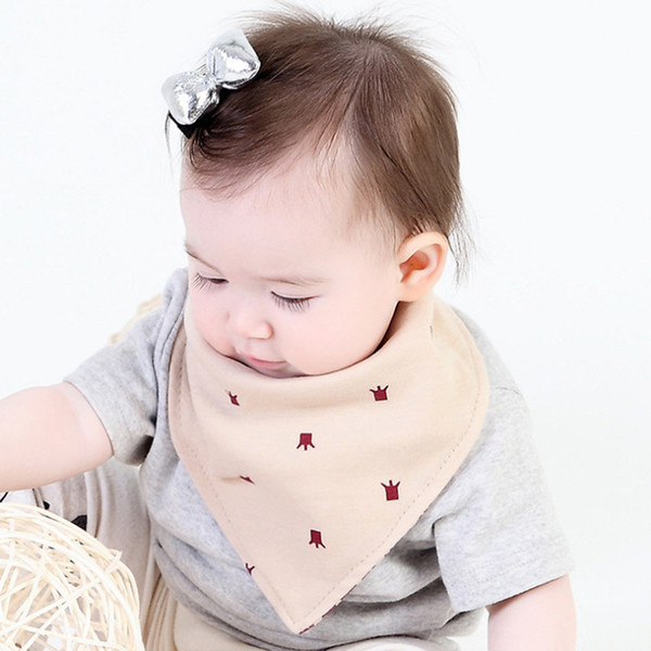 Gold hands Fashion Casual Baby Scarves Crown Pattern Triangle Scarf 45cm*30cm*30cm Boys Girls Scarf Cotton Plaid Cute