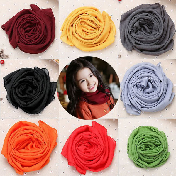 Fashion New Baby Girl Boy Scarves Candy Color Yarn Skull Scarf For Kid Children Solid Korean Shawl Spring Autumn Winter Photography Props