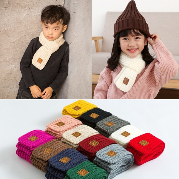 Hot Fashion Lovely Autumn Winter Boys Girls Baby Kid Solid Scarf Warm Knitted Scarves