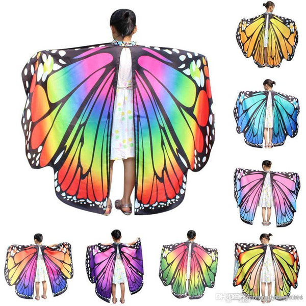 New Kid Girl scarf beauty Butterfly Wings Shawl Scarves Nymph Pixie Poncho Costume Accessory ponchos and capes