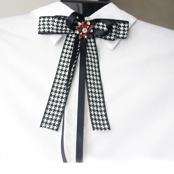 NEW Bow Ribbon Brooch Pin Jewelry for Women Pearl Pins and Brooches Large collar pin for Women's Shirt Coat Skirt Clothing M011830