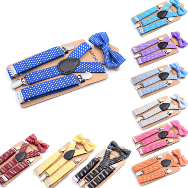 Fashion Suspender and Bow Tie Set for Baby Toddler Kids Boys Girls Children