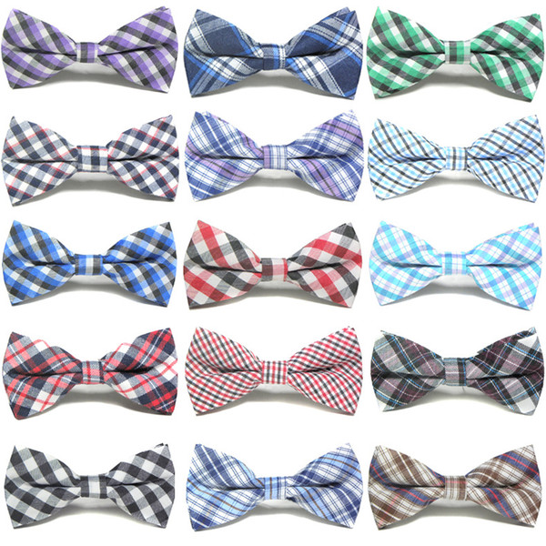 Baby Ties Kids Cotton and Adjustable Bow Tie British style Children plaid Necktie Fashion Children Cute lattice Necktie B337