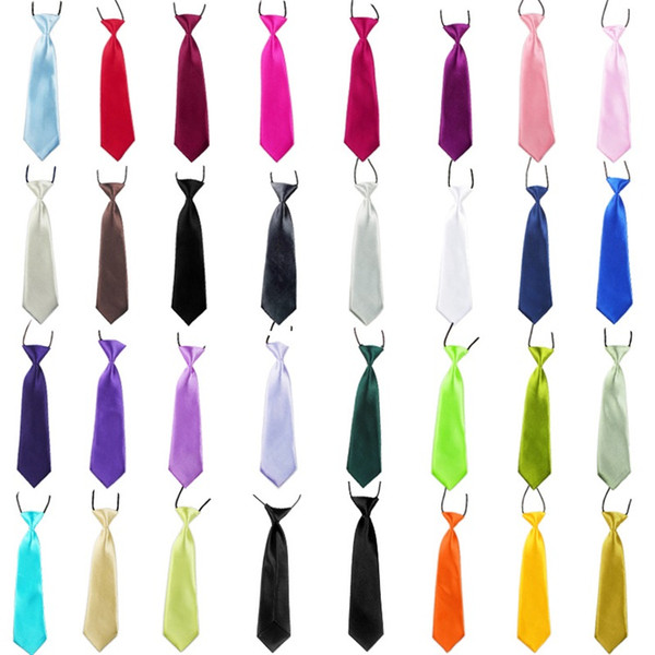 500pcs/lot Baby Boy School Wedding Elastic Neckties neck Ties-Solid Plain colors 24 Child School Tie boy T2I051