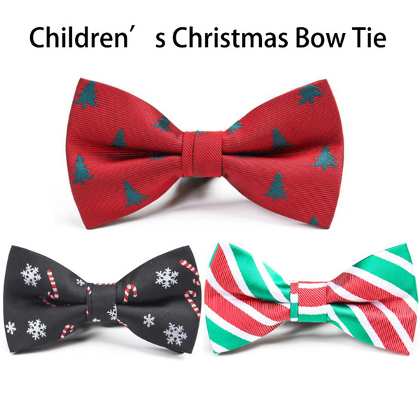 Ricnais Chirstmas Boys toddler And Pet Bowtie Red Green Snowman Christmas Tree Silk Boys Suit chilrdren Festival Party Neckties