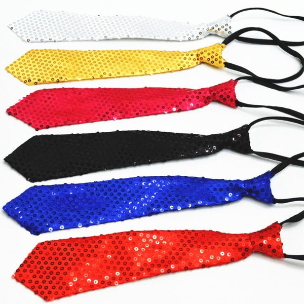 Casual tie children adult sequins tie street dance magic show stage performance tie 6 colors K33