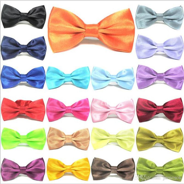 New Boys Girls School Fashion Bow tie For Kids Bowtie Solid Candy Colorful Baby Butterfly Cravat Gravata TO390