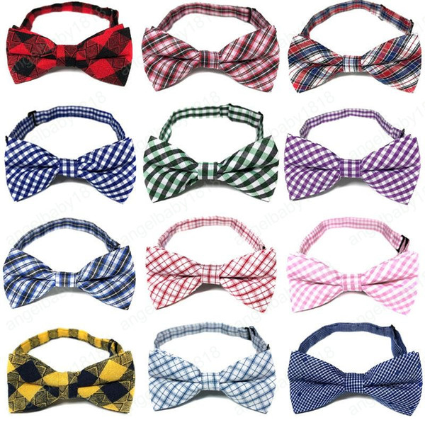 Children plaid Necktie British style Baby Tie Fashion Children Cute lattice Necktie Hot Kids Cotton and Adjustable Bow Tie