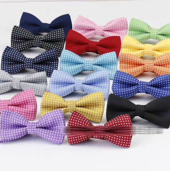 Hot Sale New kids Bowties men's ties men's bow ties boys bow tie pure color bowtie Star Check Polka Dot Stripes free shipping E907