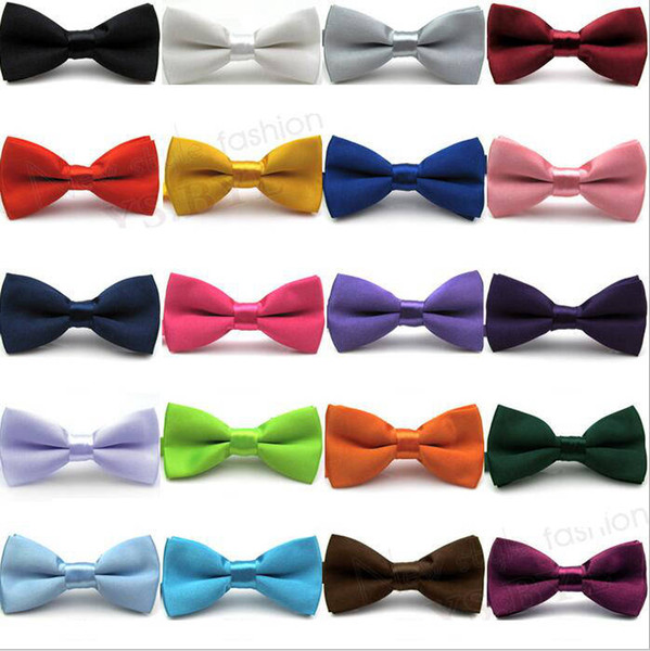 Kids Bow Tie Boys Candy Color Bow Tie Classic Plain General Neckties Fashion Butterfly Bowknot Tie Wedding Party Suit Accessories CLS790