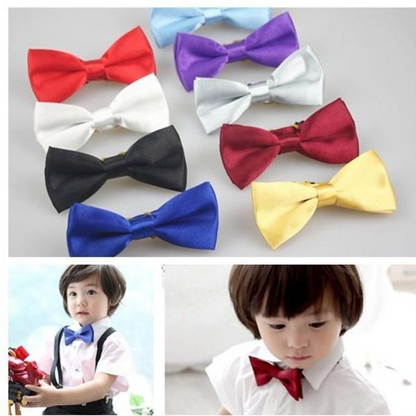 Wholesales Kid Boy Bow Ties Necktie Bowtie Pet Teddy Dog Cat Choker Collar Tie Children 2Pcs