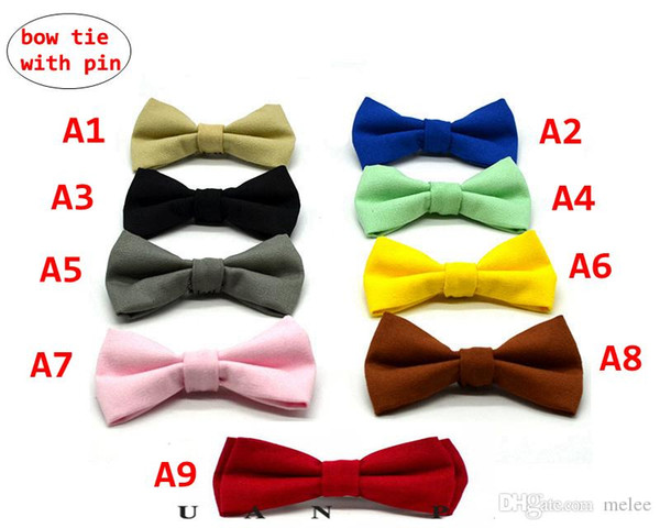 Children Boy Bow Tie Boutique Kids Soft Ties with pin / belt gentleman performance party series 10colors