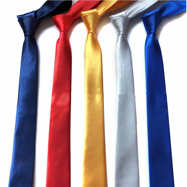 5cm Kids Teenager Boy Girl Ties Solid Color Silk Necktie Student Group Uniform Tie 34 colors DHL Shipping