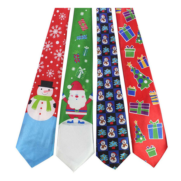 Christmas Neck Tie 2018 fashion Santa Claus snowman print Party dress up Tie 29 colors Xmas Ties C5015