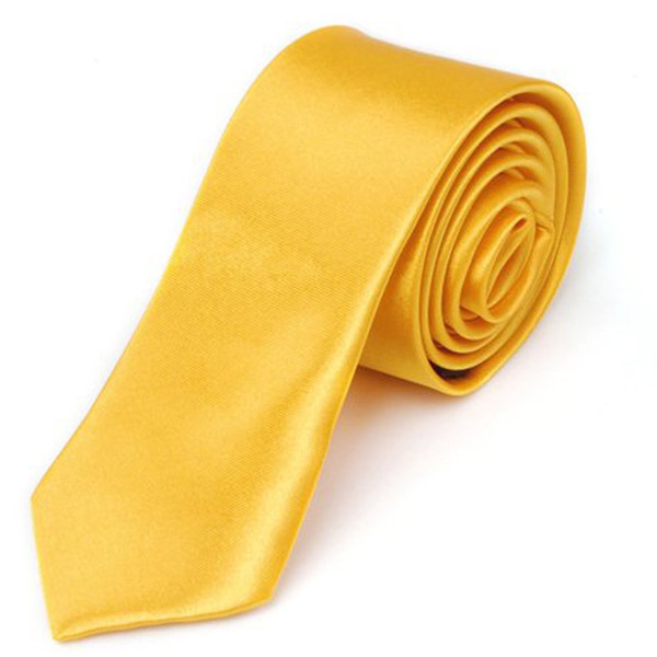 EAS-Unisex tie casual tie narrow thin - Solid Golden Yellow