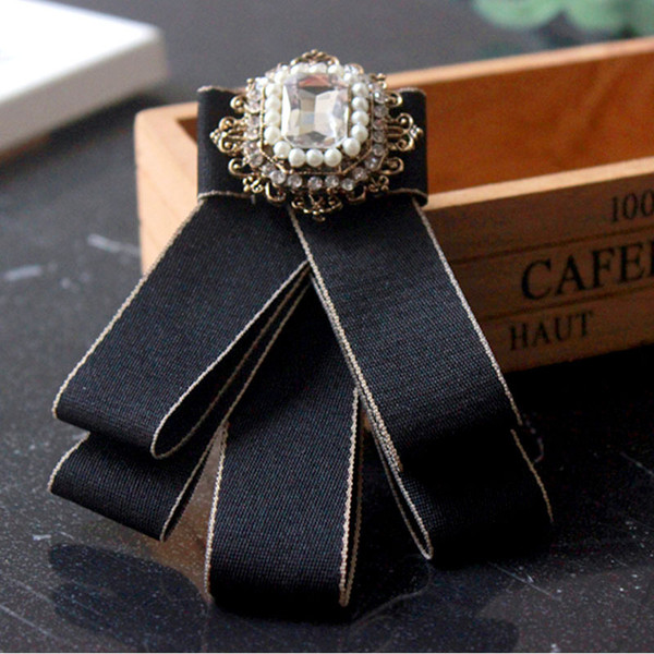 kids Bow Ribbon Brooch Pin Jewelry for Women Pearl Pins and Brooches Large collar pin for Women's Shirt Coat Skirt Clothing M011830