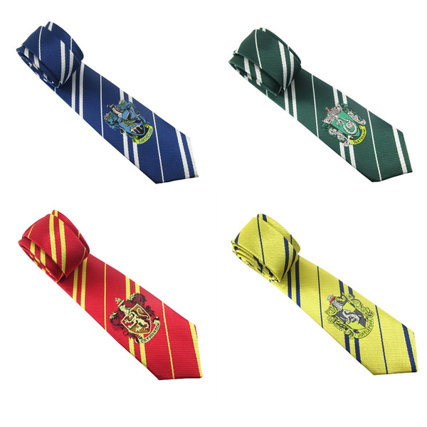 Hot Sale Fashion Harry Potter Ties Clothing Accessories Borboleta Necktie Ravenclaw Hufflepuff Necktie Hogwarts Stripe Ties Kids Cosplay tie