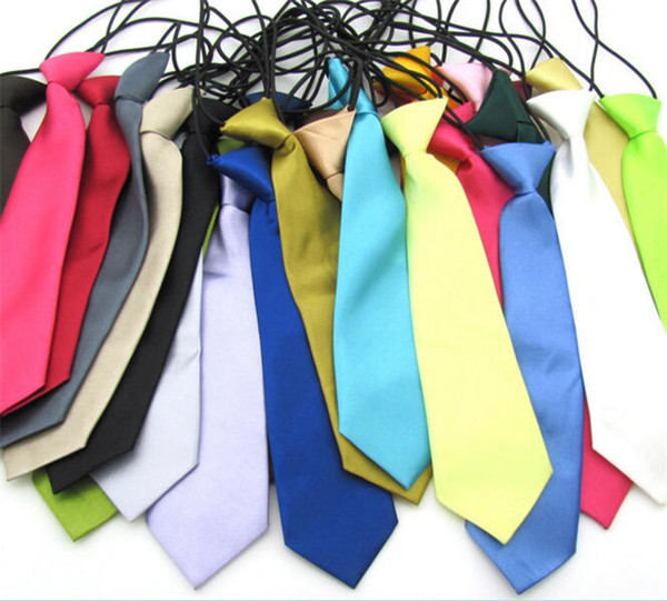 25 colors Baby Boy School Wedding Elastic Neckties neck Ties-Solid Plain colors Child School Tie boy Y193