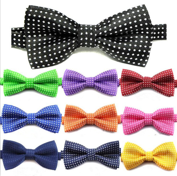 Children Bow Ties Baby Tie Newborn Necktie Polka Dot Design Noble Tie School Kids Cute Pure Color Bow Tie British style Necktie E106