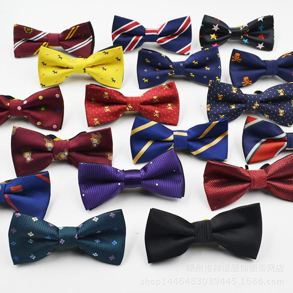 Free Hot Sale New kid Bowties children s bow tie colorful bowtie Star Check Polka Dot Stripes